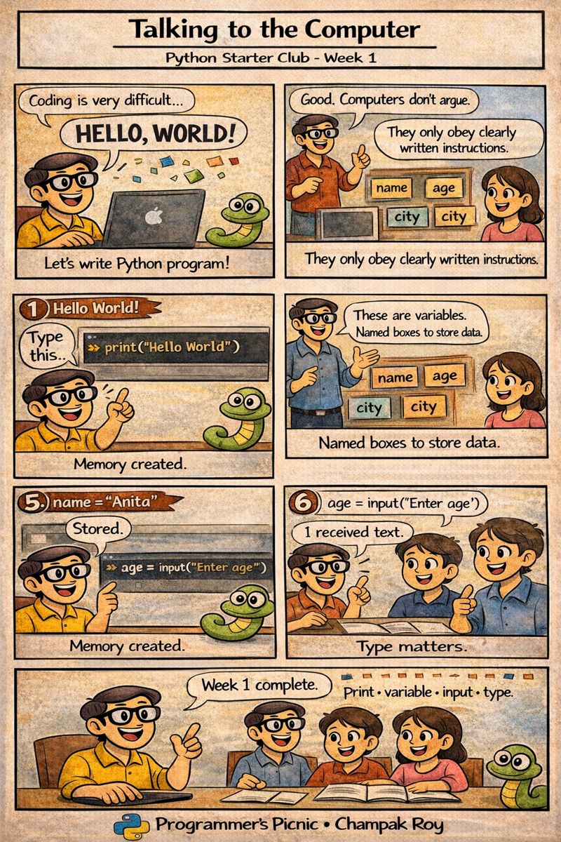 Week 1 Python Foundations Comic