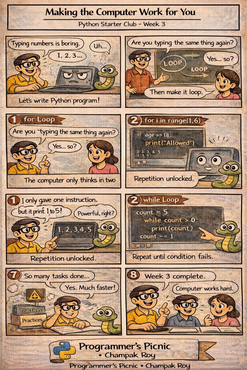 Week 3 Python Loops Comic