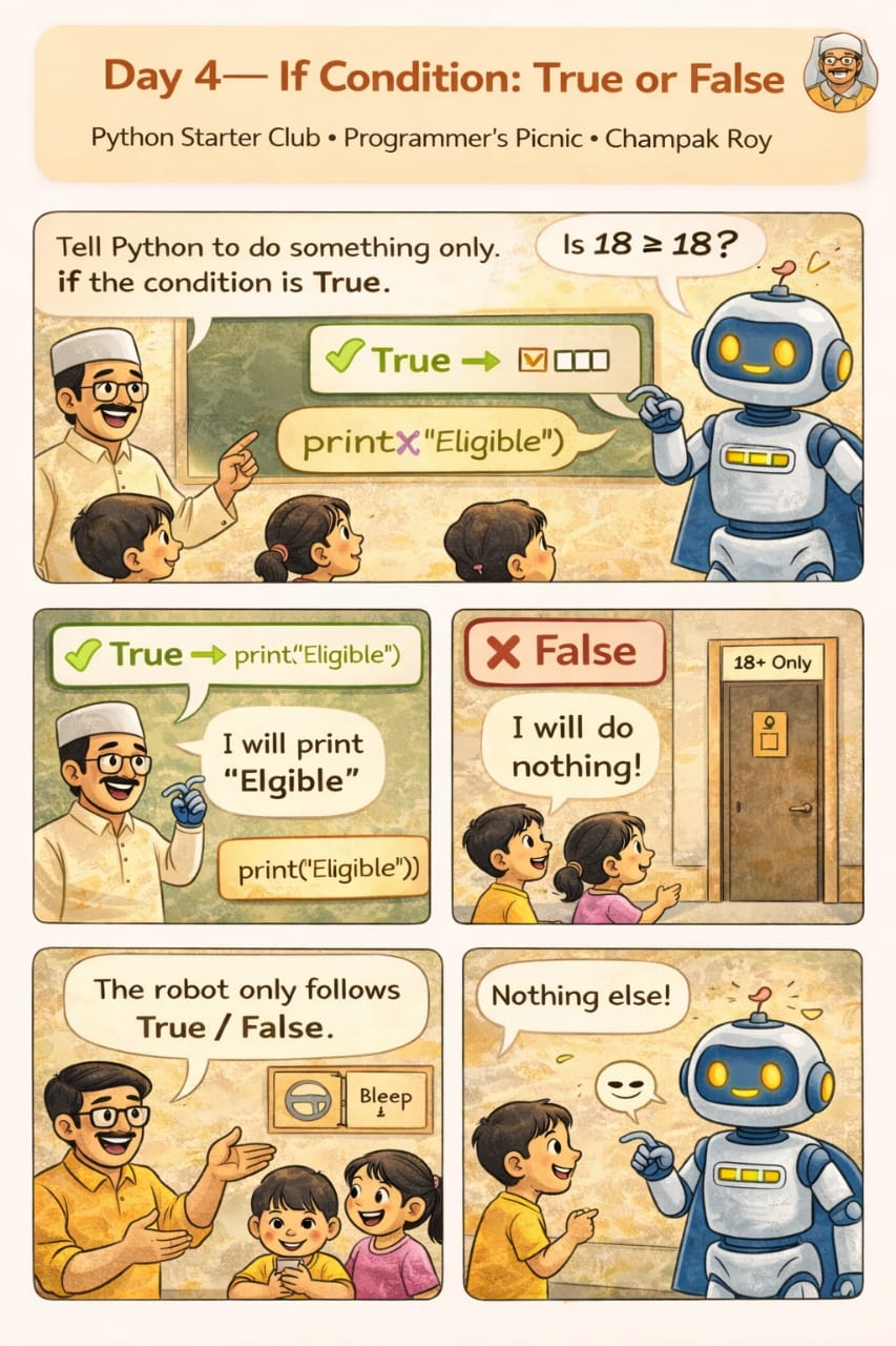 Day 4 Comic: Boolean and if